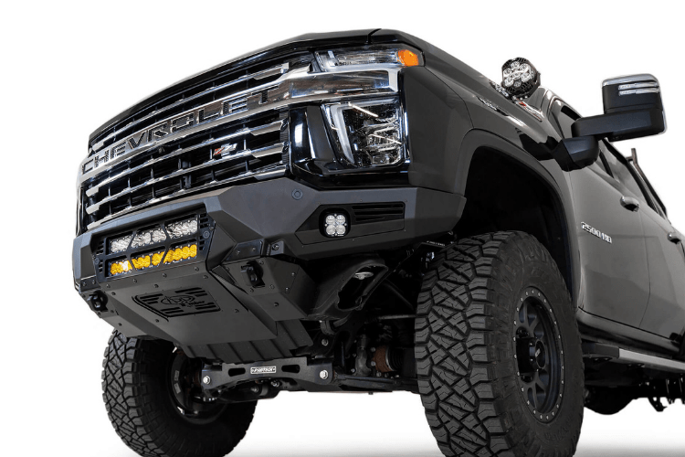 Black Chevy truck front end with ADD F270012140103 Chevy Silverado 2500/3500 2020-2023 Bomber Black Front Bumper