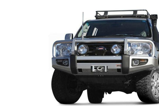 ARB 3415110 Toyota Land Cruiser 2007-2011 Deluxe Front Bumper 200 Series Winch Ready with Grille Guard, Black Powder Coat Finish