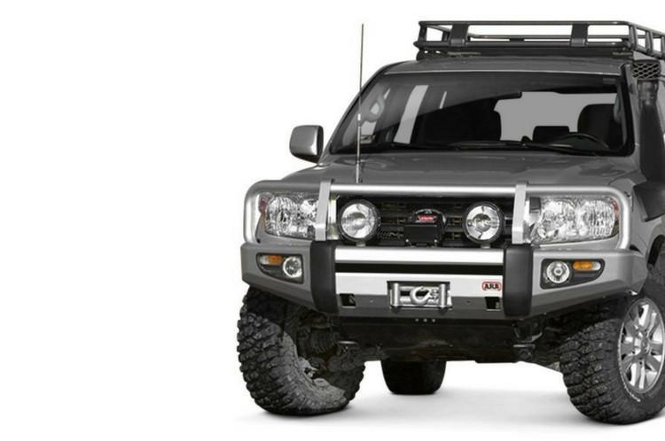 ARB 3415120B Toyota Land Cruiser 2008-2011 Deluxe Front Bumper 200 Series Winch Ready with Grille Guard, Black Powder Coat Finish