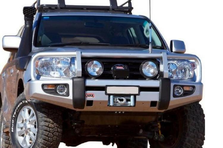 ARB 3415120B Toyota Land Cruiser 2008-2011 Deluxe Front Bumper 200 Series Winch Ready with Grille Guard, Black Powder Coat Finish