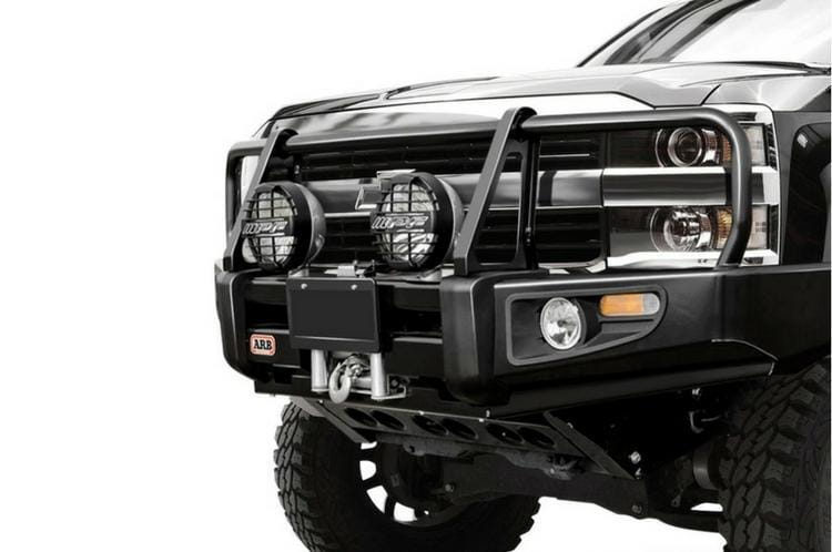 ARB 3462030 Chevy Silverado 1500 1990-1998 Deluxe Front Bumper Winch Ready with Grille Guard, Black Powder Coat Finish