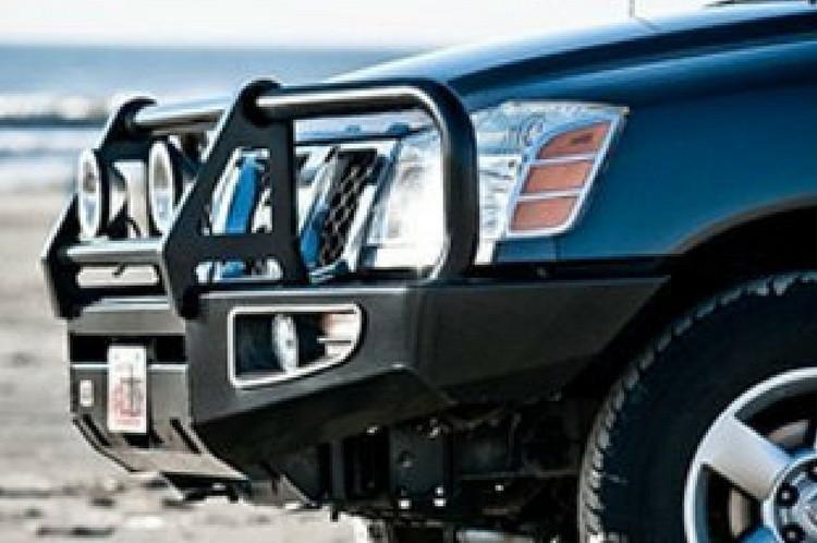 ARB 3464010 Nissan Armada 2004-2007 Deluxe Front Bumper Winch Ready with Grille Guard, Black Powder Coat Finish