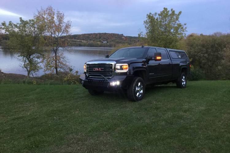 Trendgear Black Upper Bumper Grille With Light For GMC Sierra 2500/3500 HD 2015-2018