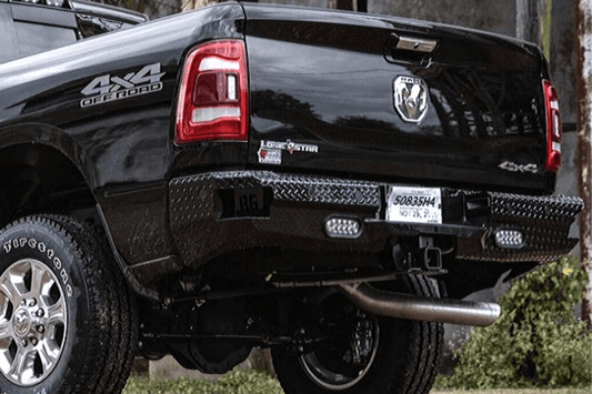 Bold and functional Bodyguard KFR19BYG rear bumper for Dodge Ram 2500/3500 (2019–2026), a heavy duty truck bumper built for rugged back bumper replacement