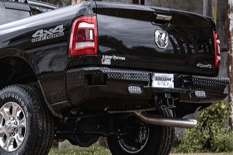 Bold and functional Bodyguard KFR19BYG rear bumper for Dodge Ram 2500/3500 (2019–2026), a heavy duty truck bumper built for rugged back bumper replacement
