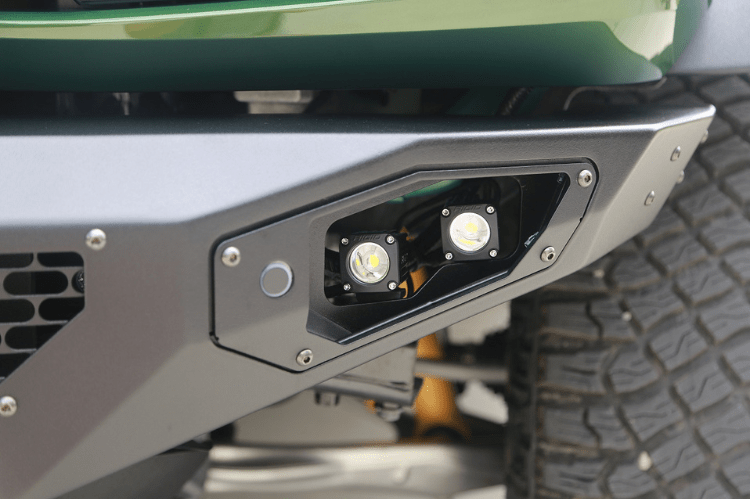 Bodyguard LAF21MYTNN Base winch-ready heavy duty off road front bumper in textured black for 2021–2026 Ford Bronco—sensor-compatible custom front bumper by Bodyguard Bumpers built for rugged performance