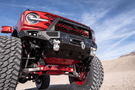 Bodyguard LBF21MYBNN Baja winch-ready heavy duty off road front bumper with push bar design in bare metal for 2021–2026 Ford Bronco—sensor-compatible truck bumper by Bodyguard Bumpers built for rugged durability