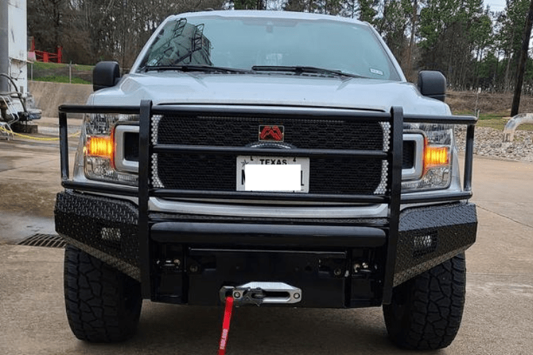 Fab Fours FF18-K4560-1 Ford F150 2018-2019 Black Steel Front Bumper Full Guard