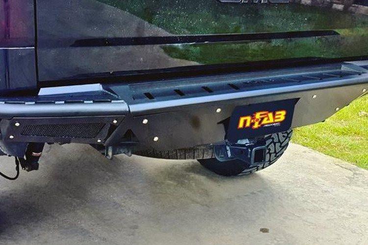 N-Fab C07RBS-H Rear Bumper Chevy Silverado 1500 2007-2013 PreRunner with Skid Plate Gloss Black RBS