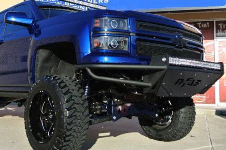 N-Fab C141LRSP Front Bumper Chevy Silverado 1500 2014-2015 Pre-Runner Gloss Black RSP