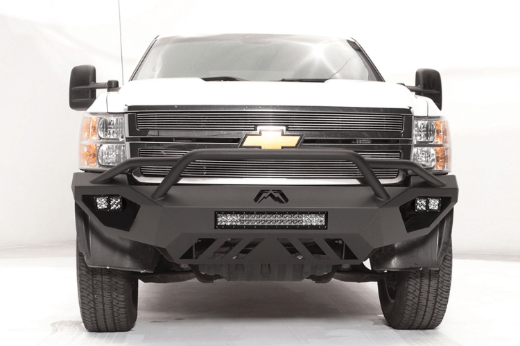 Fab Fours CH11-V2752-1 Chevy Silverado 2500/3500 2011-2014 Vengeance Front Bumper with Pre-Runner Guard with Sensor