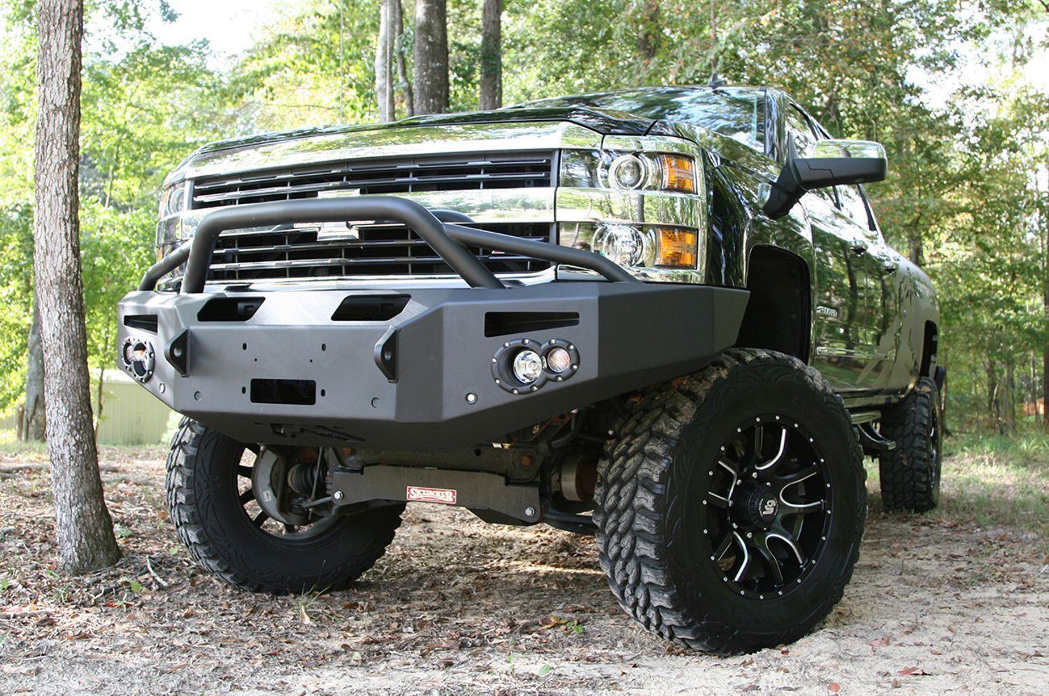 FabFours Premium Truck Pre-Runner Front Bumper 2015-2019 Chevy Silverado HD 2500-3500 CH14-C3052-1 - BumperOnly