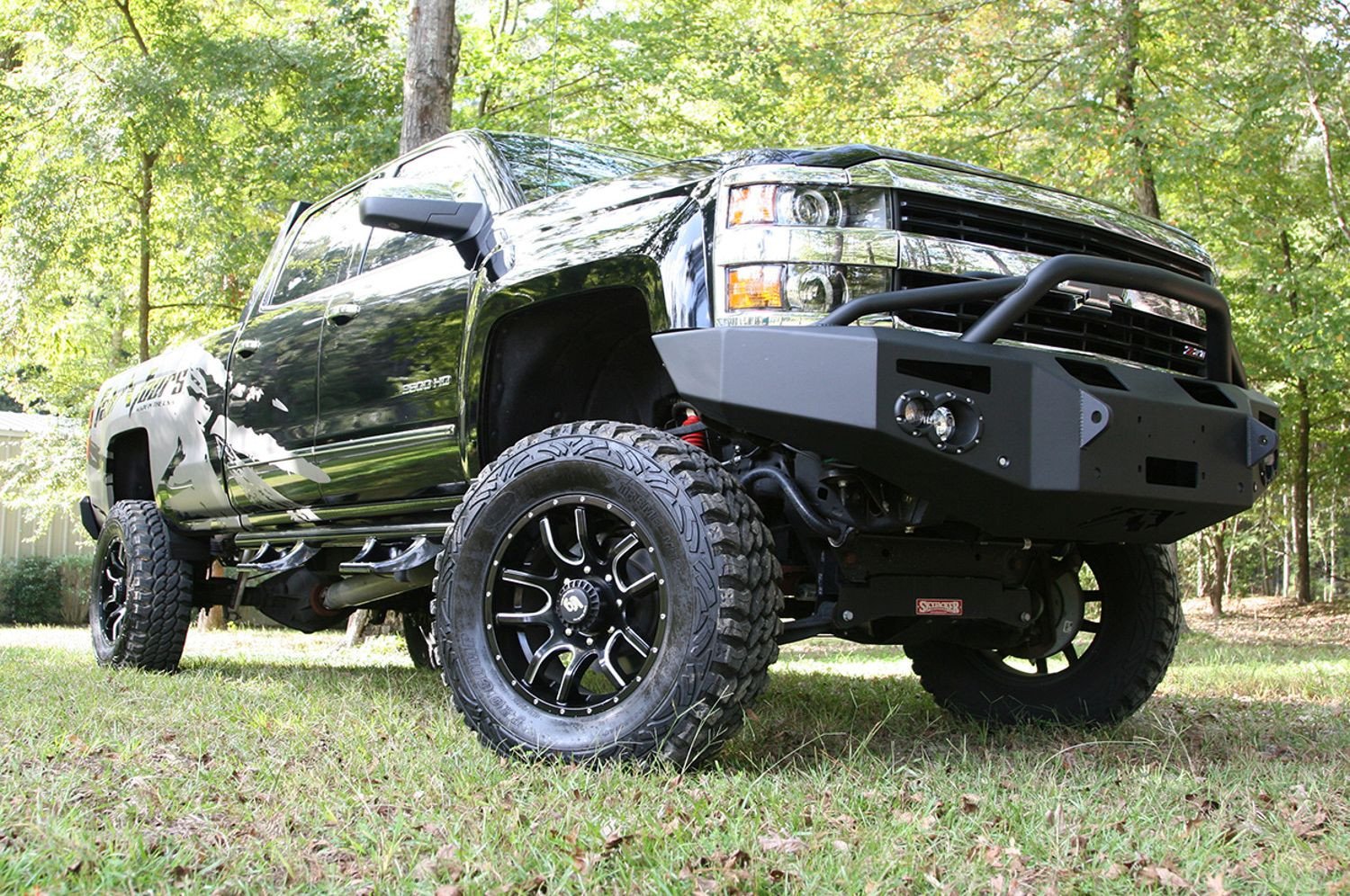 FabFours Premium Truck Pre-Runner Front Bumper 2015-2019 Chevy Silverado HD 2500-3500 CH14-C3052-1 - BumperOnly