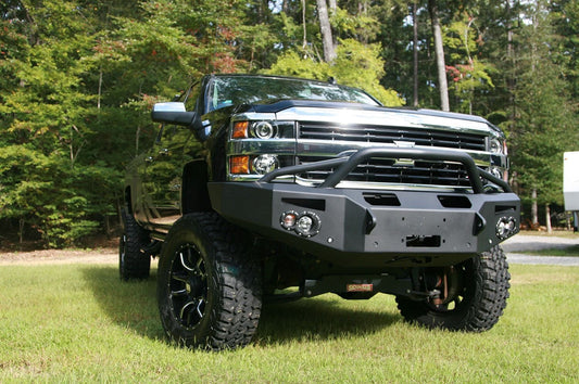 FabFours Premium Truck Pre-Runner Front Bumper 2015-2019 Chevy Silverado HD 2500-3500 CH14-C3052-1 - BumperOnly