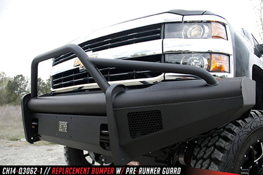 Fab Fours Black Steel Elite Pre-Runner Front Bumper 2015-2019 Chevy Silverado 2500/3500 CH14-Q3062-1