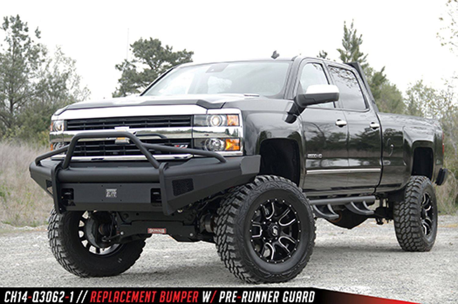 Fab Fours Black Steel Elite Pre-Runner Front Bumper 2015-2019 Chevy Silverado 2500/3500 CH14-Q3062-1