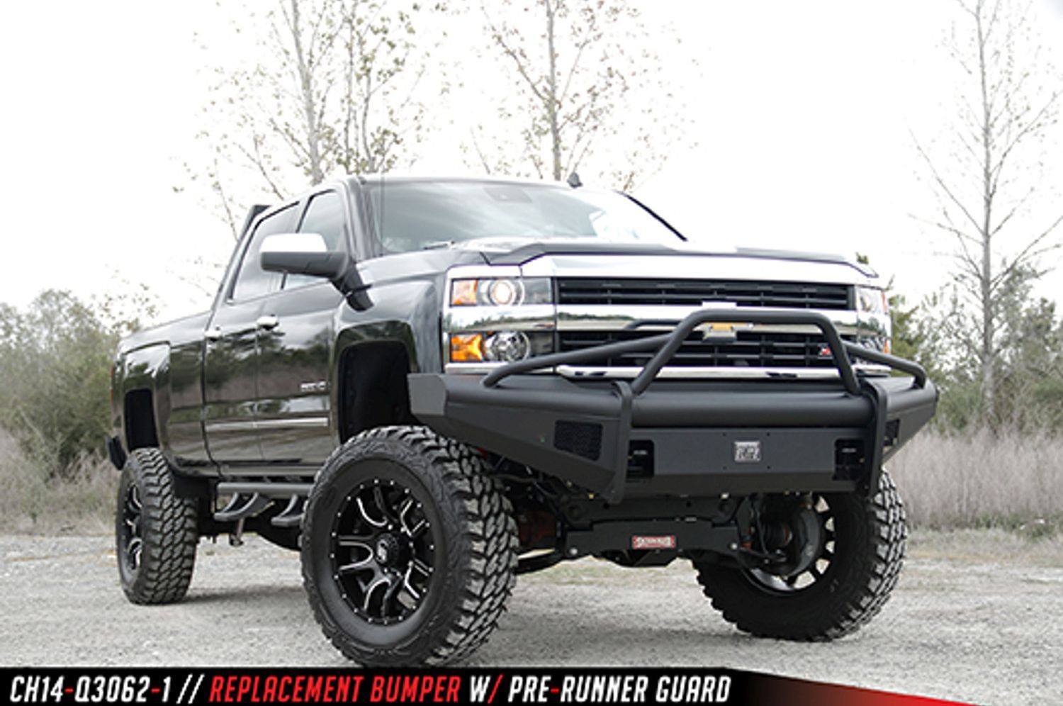 Fab Fours Black Steel Elite Pre-Runner Front Bumper 2015-2019 Chevy Silverado 2500/3500 CH14-Q3062-1