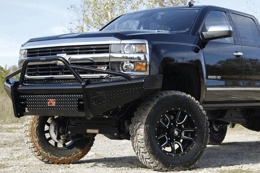 Fab Fours CH14-S3062-1 Chevy Silverado 2500 /3500 2015-2019 Black Steel Front Bumper with Pre-Runner Guard