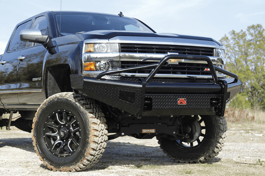 Fab Fours CH14-S3062-1 Chevy Silverado 2500 /3500 2015-2019 Black Steel Front Bumper with Pre-Runner Guard