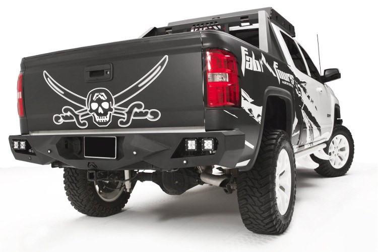 Fab Fours Chevy Silverado 1500 2014-2017 Rear Bumper Bare Finish with Sensor CS14-E3151-B
