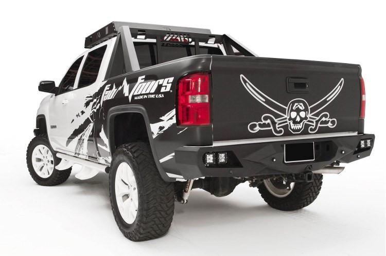 Fab Fours Chevy Silverado 1500 2014-2017 Rear Bumper Bare Finish with Sensor CS14-E3151-B