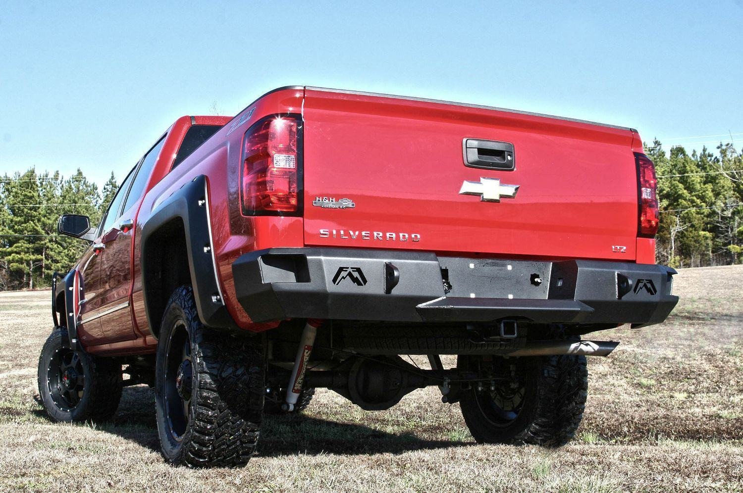 FabFours Premium Truck Rear Bumper 2014-2016 CHEVY/GMC Sierra 1500 CS14-W3150-1 - BumperOnly