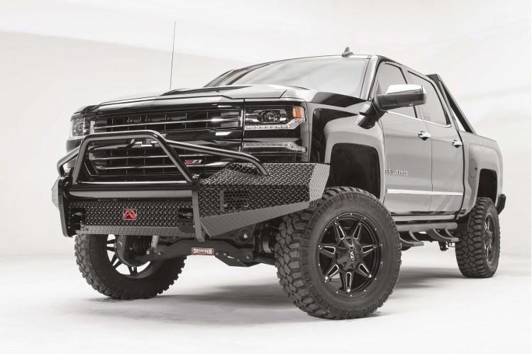Fab Fours Chevy Silverado 1500 2016-2017 Front Bumper Pre-Runner Guard with Tow Hooks CS16-K3862-1