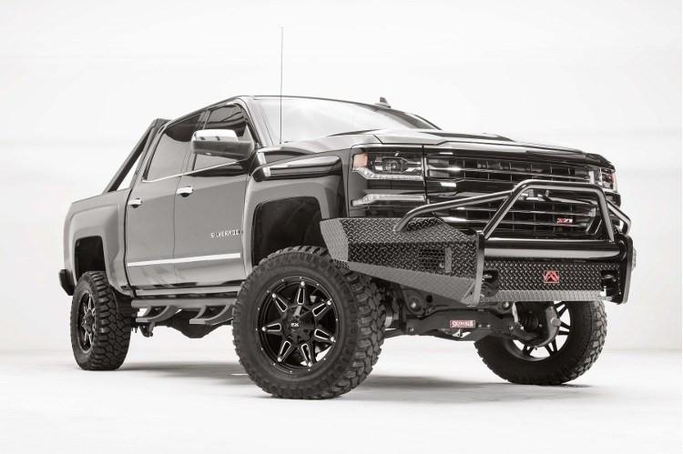 Fab Fours Chevy Silverado 1500 2016-2017 Front Bumper Pre-Runner Guard with Tow Hooks CS16-K3862-1