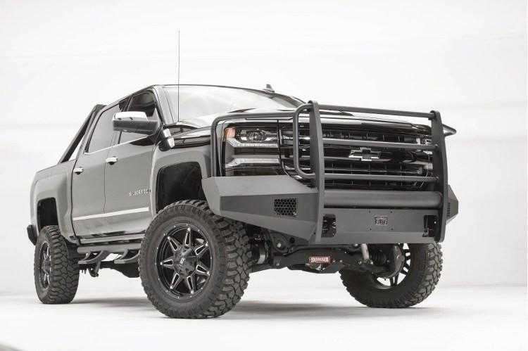 Fab Fours Chevy Silverado 1500 2016-2017 Front Bumper Full Guard with Tow Hooks CS16-R3860-1