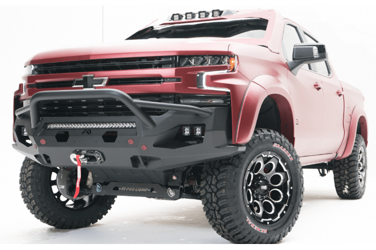 Fab Fours CS19-X4052-1 Chevy Silverado 1500 2019-2022 Matrix Front Bumper Winch Ready Pre-Runner Guard
