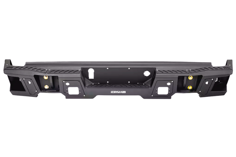 Built to Take a Hit – Bodyguard Bumpers’ DGR19AYLB A2 Rear Bumper for Dodge Ram 1500 (2019–2025), an aggressive aftermarket back bumper built for dual exhaust and off-road resilience