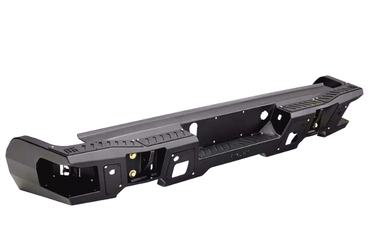 Built to Take a Hit – Bodyguard Bumpers’ DGR19AYLB A2 Rear Bumper for Dodge Ram 1500 (2019–2025), an aggressive aftermarket back bumper built for dual exhaust and off-road resilience