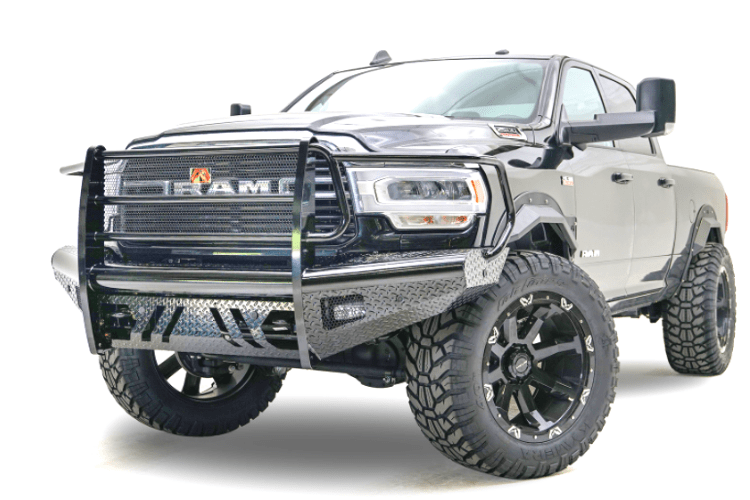 Fab Fours DR03-S1060-1 Dodge Ram 2500/3500 2003-2005 Black Steel Front Bumper Full Guard