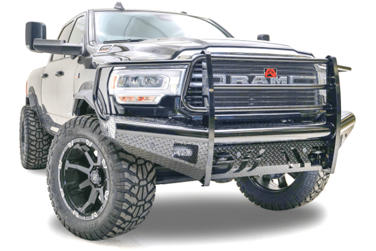 Fab Fours DR03-S1060-1 Dodge Ram 2500/3500 2003-2005 Black Steel Front Bumper Full Guard