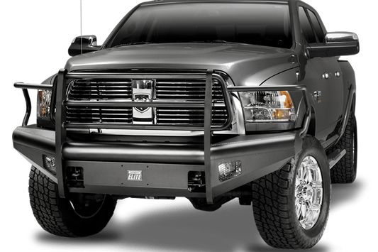 Fab Fours DR06-Q1160-1 Front Bumper Dodge Ram 2500/3500 2006-2009 Full Guard with Tow Hooks Black Steel Elite