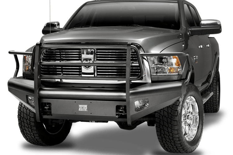 Fab Fours DR06-Q1160-1 Front Bumper Dodge Ram 2500/3500 2006-2009 Full Guard with Tow Hooks Black Steel Elite