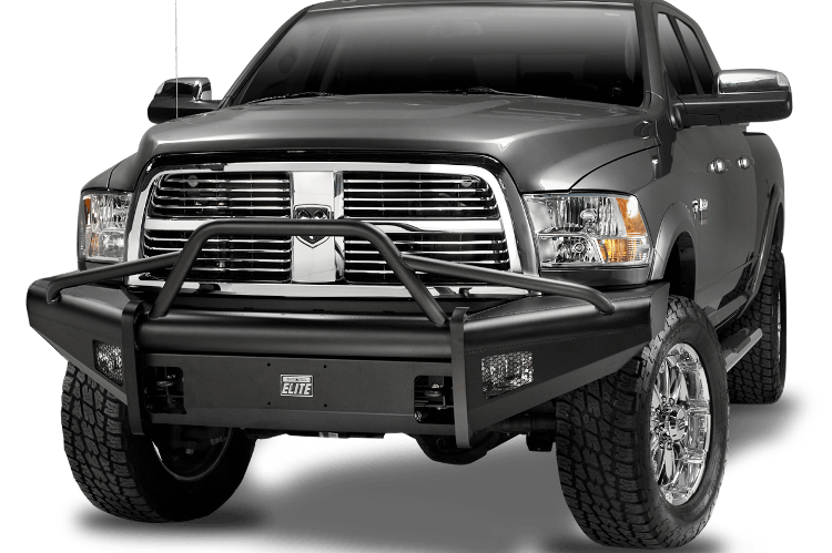 Fab Fours DR06-Q1162-1 Front Bumper Dodge Ram 2500/3500 2006-2009 Pre-Runner Guard with Tow Hooks Black Steel Elite