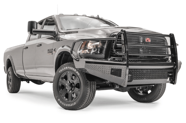 Fab Fours Black Steel Full Guard Front Bumper 2010-2018 Dodge 2500/3500 DR10-S2960-1