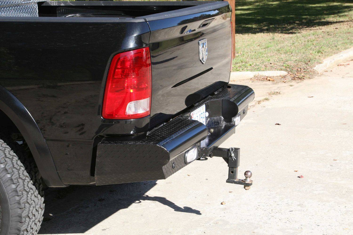 Fab Fours Black Steel Rear Bumper 2009-2018 Dodge Ram 1500 DR10-T2950-1