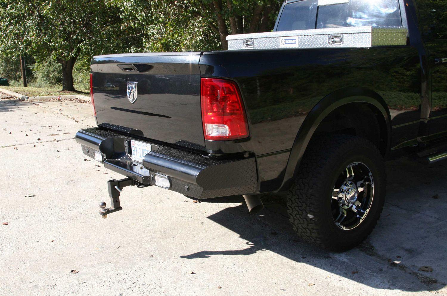 Fab Fours Black Steel Rear Bumper 2009-2018 Dodge Ram 1500 DR10-T2950-1