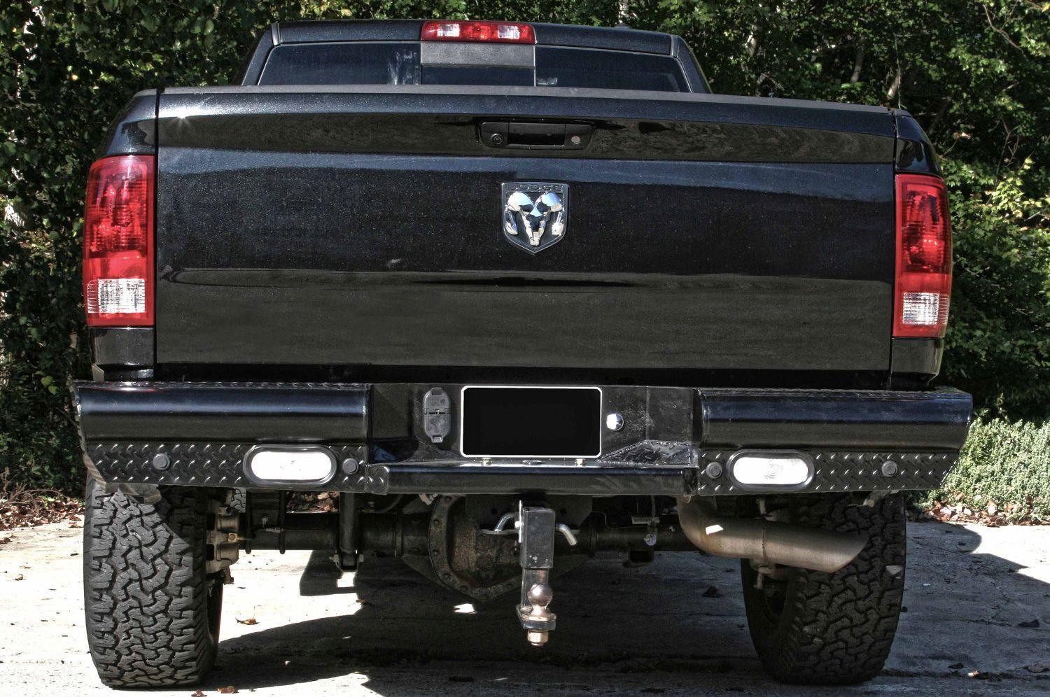 Fab Fours Black Steel Rear Bumper 2009-2018 Dodge Ram 1500 DR10-T2950-1