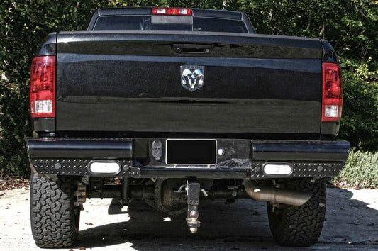 Fab Fours Black Steel Rear Bumper 2010-2018 Dodge Ram 2500/3500/4500/5500 DR10-T2950-1