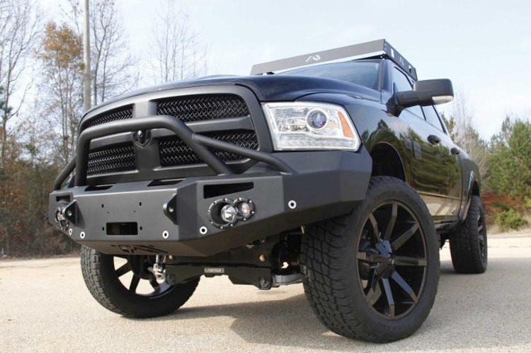 Fab Fours Dodge Ram 1500 2013-2017 Front Bumper Sensor Winch Ready with Pre-Runner Guard DR13-F2952-1