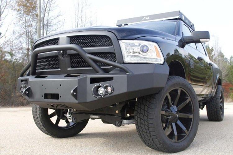 Fab Fours Dodge Ram 1500 2013-2017 Front Bumper Winch Ready with Pre-Runner Guard DR13-H2952-1