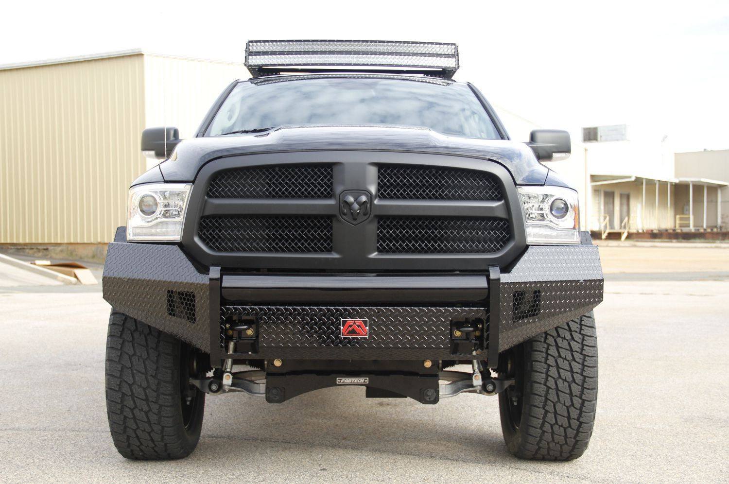 FabFours BLACK STEEL No Guard Front Bumper 2013+ DODGE 1500 DR13-K2961-1 - BumperOnly