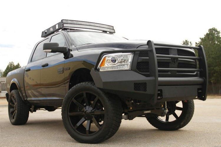 Fab Fours Dodge Ram 1500 2013-2017 Front Bumper Full Guard with Tow Hooks DR13-R2960-1