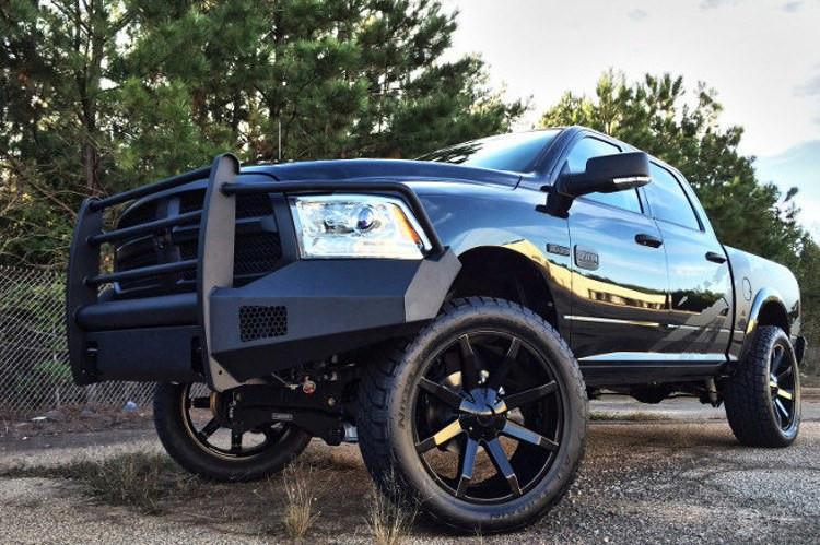 Fab Fours Dodge Ram 1500 2013-2017 Front Bumper Full Guard with Tow Hooks DR13-R2960-1