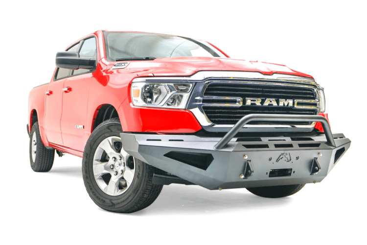 Fab Fours Red Steel DR13-RS2462-1 Dodge Ram 1500 2013-2018 Front Bumper Winch Ready Pre-Runner Guard