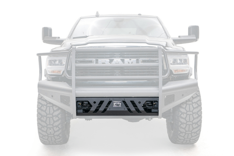 Fab Fours DR19-Q4460-1 Dodge Ram 2500/3500 (New Body Style) 2019-2024 Black Steel Elite Front Bumper with Full Guard