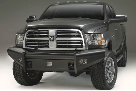 Fab Fours DR19-Q4461-1 Dodge Ram 2500/3500 2019-2024 Black Steel Elite Front Bumper No Guard with Sensor